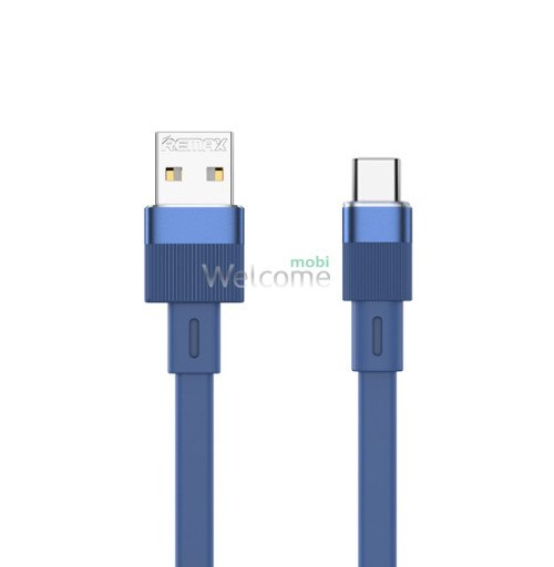 USB кабель Type-C Remax Flushing Series Elastic Aluminum RC-C001 A-C, 2.4A 1m blue