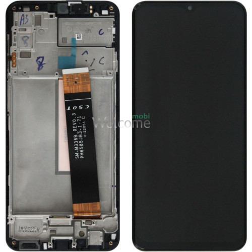Дисплей Samsung SM-M236,M336 Galaxy M23 5G,M33 5G (2022) в сборе с сенсором и рамкой black service orig (M336 REV0.2)