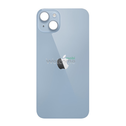 Задняя крышка (стекло) iPhone 14 blue (big hole)