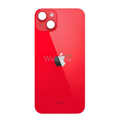Задня кришка (скло) iPhone 14 red (big hole)