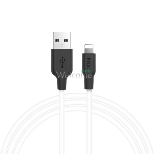 USB кабель HOCO X21 Plus Silicone Lightning 2.4A 1m black,white