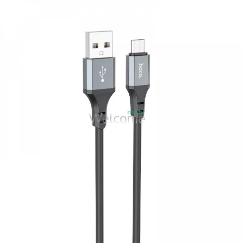 USB кабель HOCO X86 Spear microUSB 2.4A 1m black