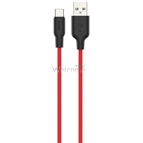 USB кабель HOCO X21 Plus Silicone Type-C 3A 1m black/red