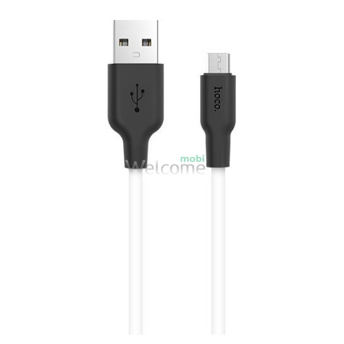 USB кабель HOCO X21 Plus Silicone microUSB 3A 2m black,white