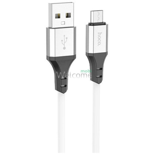 USB кабель HOCO X86 Spear microUSB 2.4A 1m white