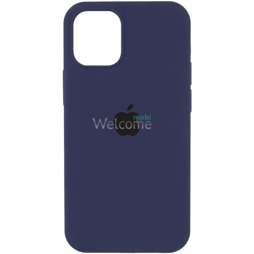 Silicone case for iPhone 13 ( 8) dark blue (закрытый низ)