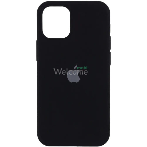 Silicone case for iPhone 12,12 Pro (18) black (закрытый низ)