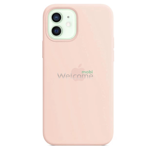 Silicone case for iPhone 12,12 Pro (19) pink sand (закрытый низ)