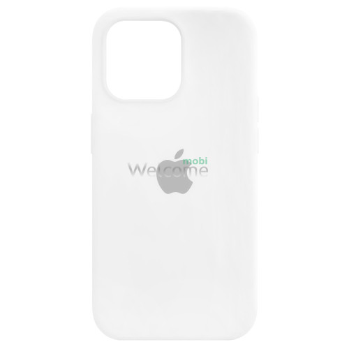 Silicone case for iPhone 14 Pro Max ( 9) white (закритий низ)