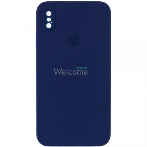 Silicone case for iPhone X/XS (17) Midnight blue (квадратний) square side 