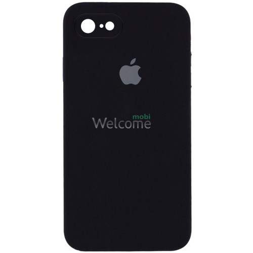 Silicone case for iPhone 7,8,SE 2020 (18) Black (квадратный) square side 