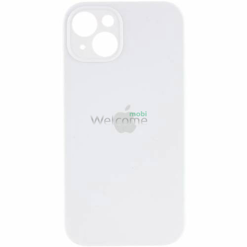 Silicone case for iPhone 14 ( 9) white (закритий низ)