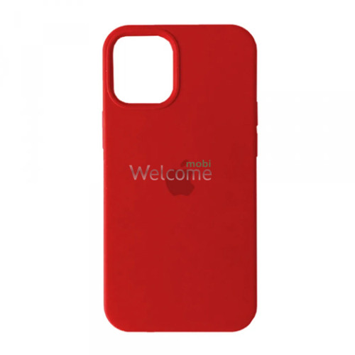 Silicone case for iPhone 12,12 Pro (14) red (закрытый низ)