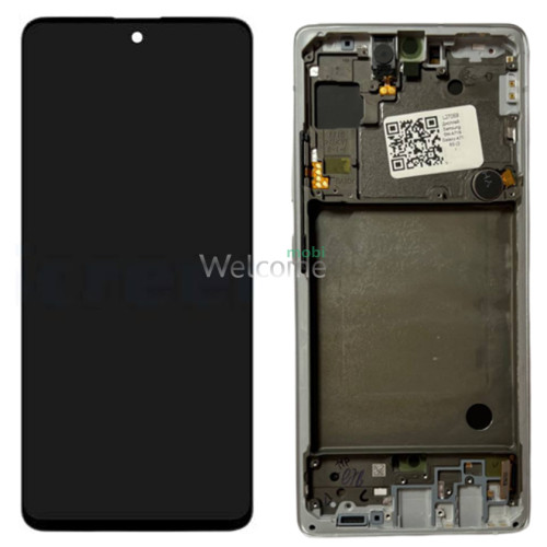 Дисплей Samsung SM-A716 Galaxy A71 5G (2020) в сборе с сенсором и рамкой white service orig