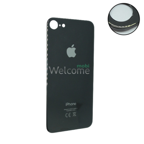 Задняя крышка (стекло) iPhone 8 space gray (big hole) (УЦЕНКА)