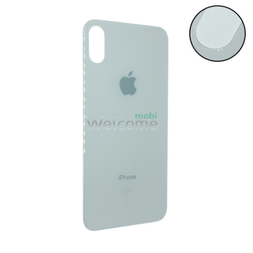 Задняя крышка (стекло) iPhone X silver (big hole) (УЦЕНКА)