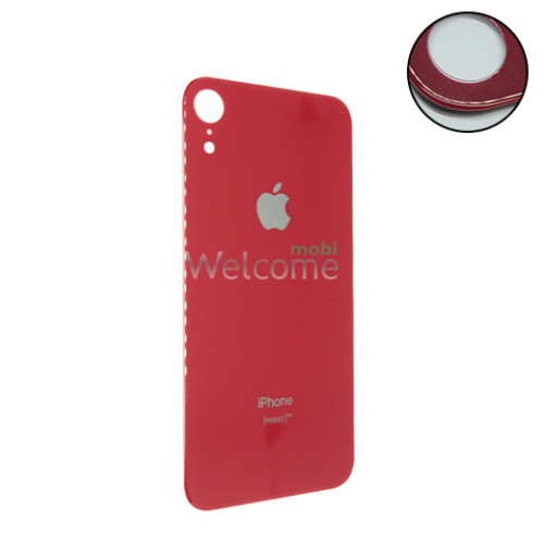 Задняя крышка (стекло) iPhone XR red (big hole) (УЦЕНКА)