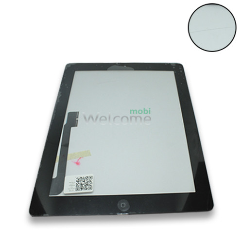 Сенсор iPad 3 со шлейфом кнопки включения и кнопкой меню (home) black (оригинал) (УЦЕНКА)