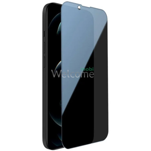 Скло iPhone 13/13 Pro/14 6.1 (Антишпигун, чорне) без упаковки