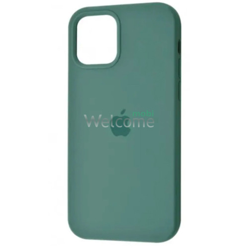 Silicone case for iPhone 15 Pro (55) pine green (закритий низ)