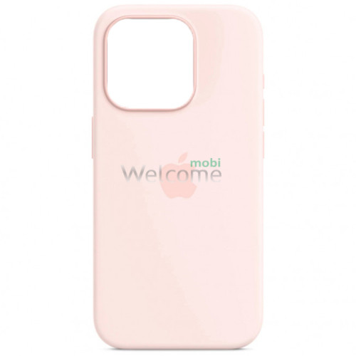 Silicone case for iPhone 15 Pro ( 6) light pink (закрытый низ)