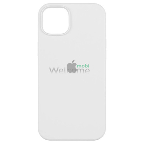 Silicone case for iPhone 15 Plus ( 9) white (закрытый низ)