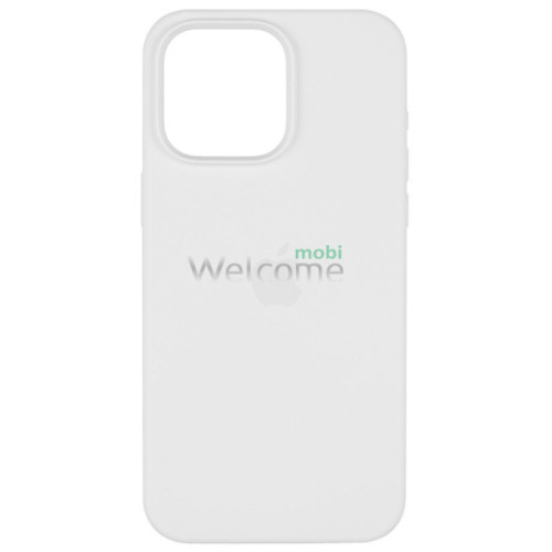 Silicone case for iPhone 15 Pro Max ( 9) white (закритий низ)
