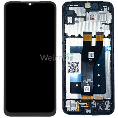 Дисплей Samsung SM-A146P Galaxy A14 5G 2023 в зборі з сенсором та рамкою black service orig (вузький конектор)