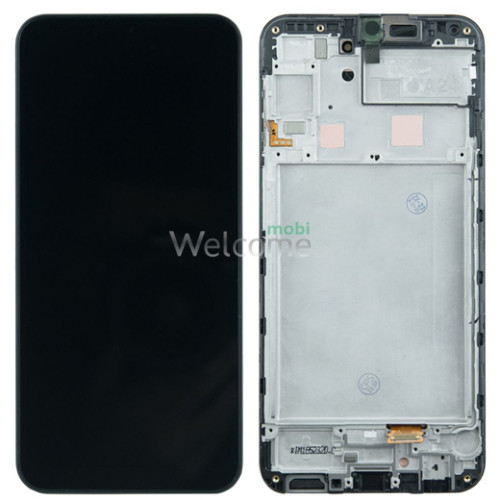 Дисплей Samsung SM-A245 Galaxy A24 в сборе с сенсором и рамкой black OLED (small glass)