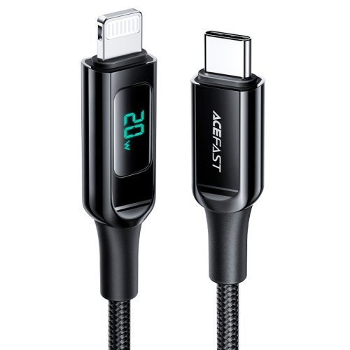 USB Кабель Acefast C6-01 with Display Type-C to Lightning 3A 30W 1.2m Black
