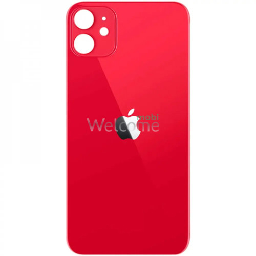Задня кришка (скло) iPhone 11 red (big hole) (оригінал завод)