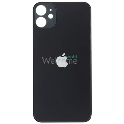 Задняя крышка (стекло) iPhone 11 black (big hole) (оригинал завод)