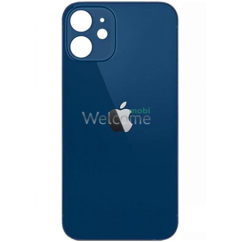 Задня кришка (скло) iPhone 12 mini blue (big hole) (оригінал завод)