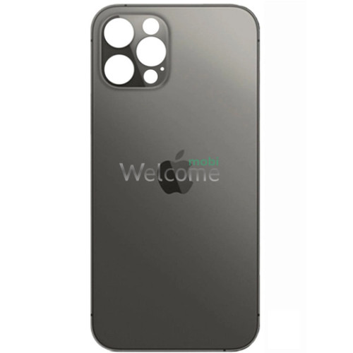 Задняя крышка (стекло) iPhone 12 Pro Max graphite (big hole) (оригинал завод)
