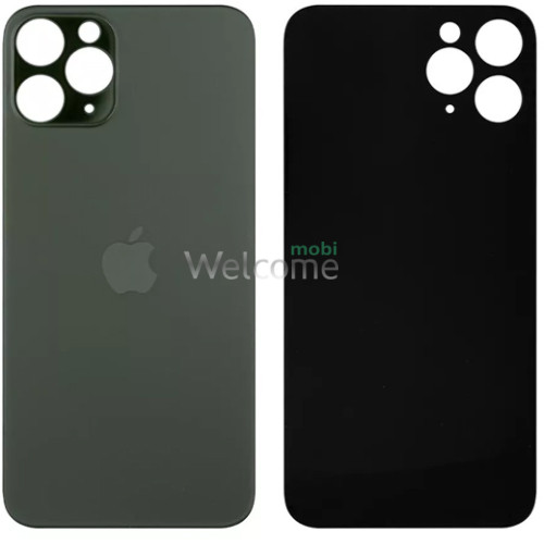 Задняя крышка (стекло) iPhone 11 Pro midnight green (big hole) (оригинал завод)