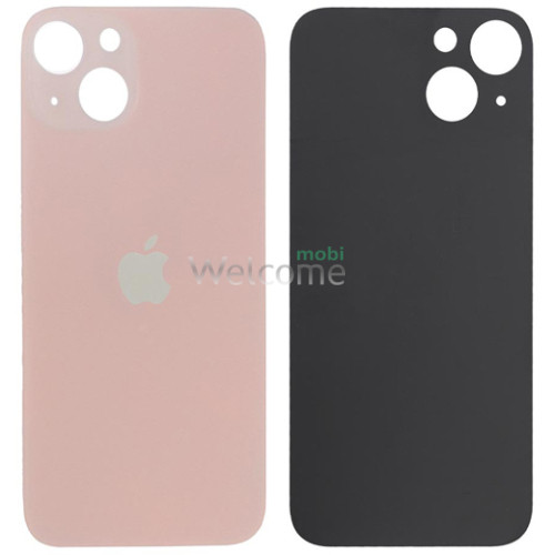 Задняя крышка (стекло) iPhone 13 mini pink (big hole) (оригинал завод)