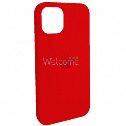 Silicone case for iPhone 15 Plus (14) red (закритий низ)