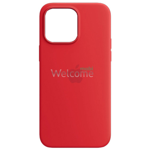 Silicone case for iPhone 14 (14) red (закритий низ)