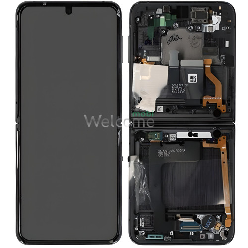 Дисплей Samsung SM-F721 Z Flip 4 5G (2022) в сборе с сенсором и рамкой black service orig (INNER)