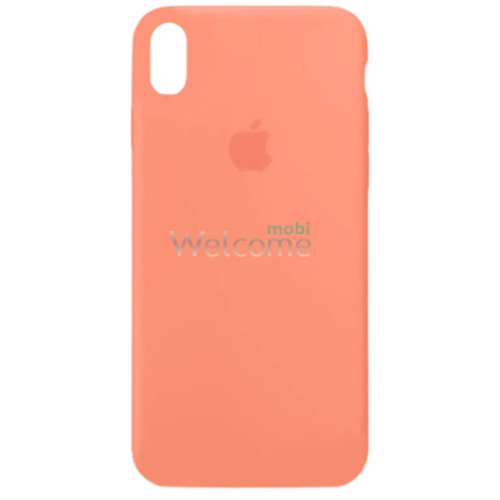 Silicone case for iPhone XR (27) peach (закрытый низ)