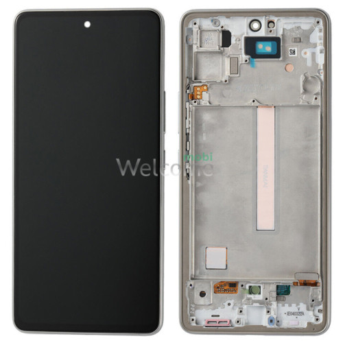 Дисплей Samsung SM-A536 Galaxy A53 5G (2022) в зборі з сенсором та рамкою white OLED (original size)