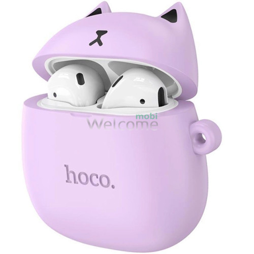 Навушники бездротові HOCO EW45 TWS Cat Ear, lilac cat (фіолетові)