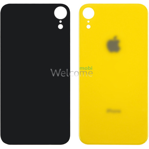 Задня кришка (скло) iPhone XR yellow (big hole)