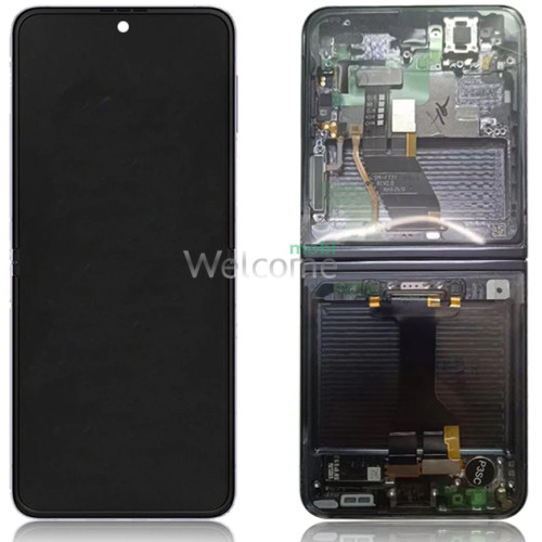 Дисплей Samsung SM-F731 Z Flip 5 5G (2023) в сборе с сенсором и рамкой black service orig (INNER)