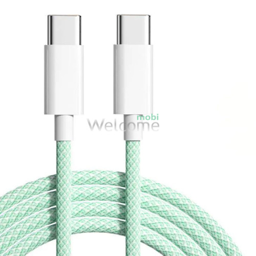 PD кабель Type-C to Type-C Apple Woven Charge Cable, 1м зеленый