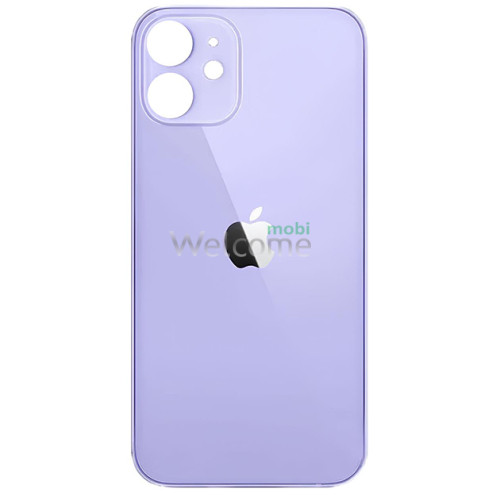 Задня кришка (скло) iPhone 12 purple (big hole)