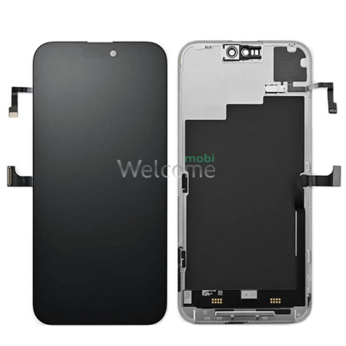 Дисплей iPhone 15 Pro Max в зборі з сенсором та рамкою black (знятий оригінал)