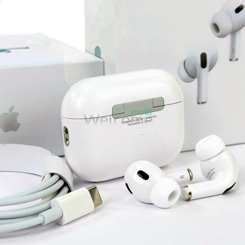 Навушники бездротові AirPods Pro 2 Type-C (chipset ANC) з підтримкою бездротової зарядки, білі, копія