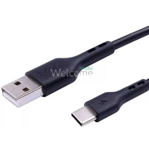 USB кабель HOCO DU26 Long 8mm Type-C 3A 1m black (для захищених смартфонів)