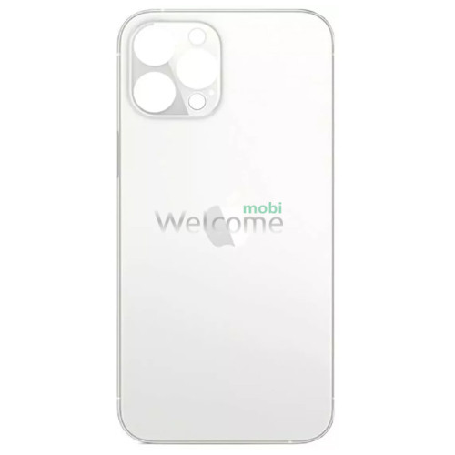 Задняя крышка (стекло) iPhone 12 Pro Max silver (small hole) (оригинал завод)